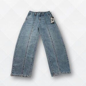 Future Collective Barrel Leg Jeans - Size 0 - Medium Wash - WDM-100036